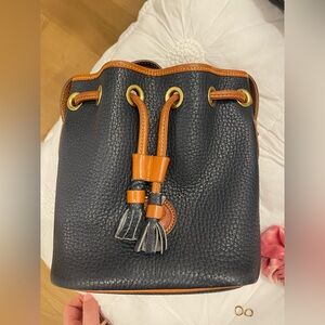 Black and Tan Leather mini Bucket Bag